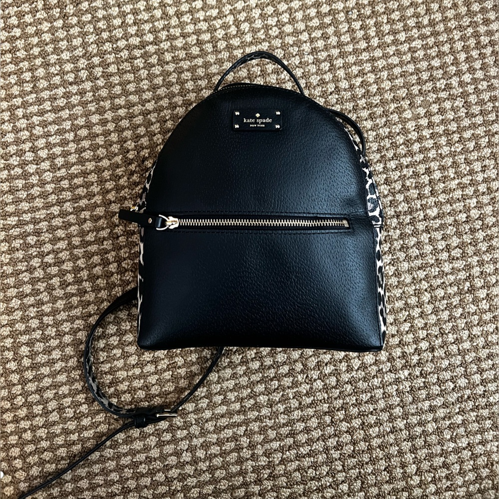 Kate Spade small leather leopard accent backpack